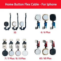 Back Home Button Assembly Flex Cable Sticker Menu Sensor Ribbon Fingerprint Touch ID For Iphone 5S 6 6S 7 8 Plus
