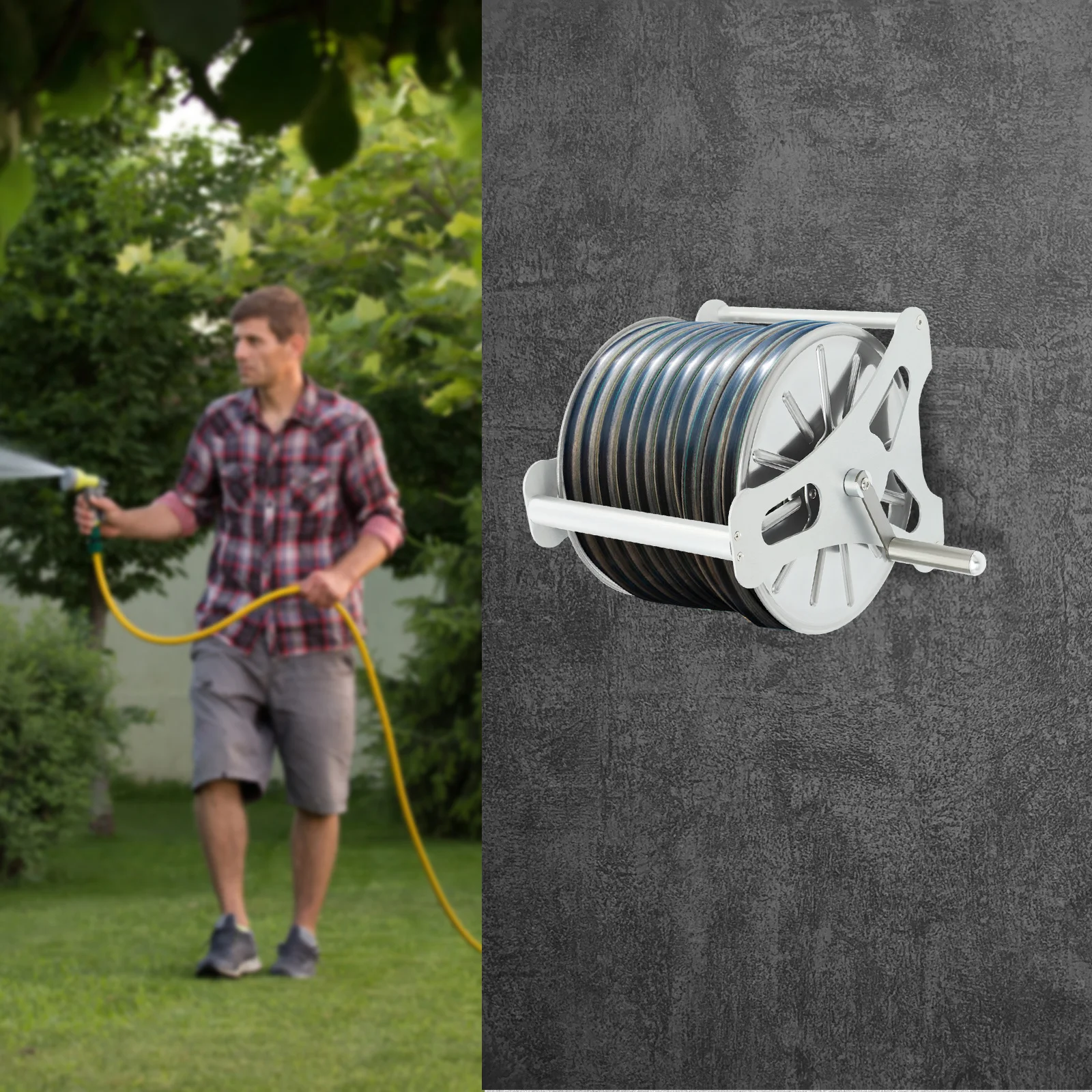 Garden Hose Storage Rack with Handle