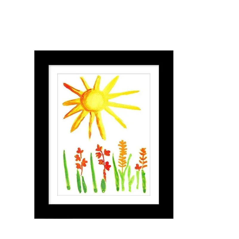 2023 Cross border New Hot Wood Oil Painting Storage Box Children's Flip Photo Frame Picture Frame Kids Art Frames
