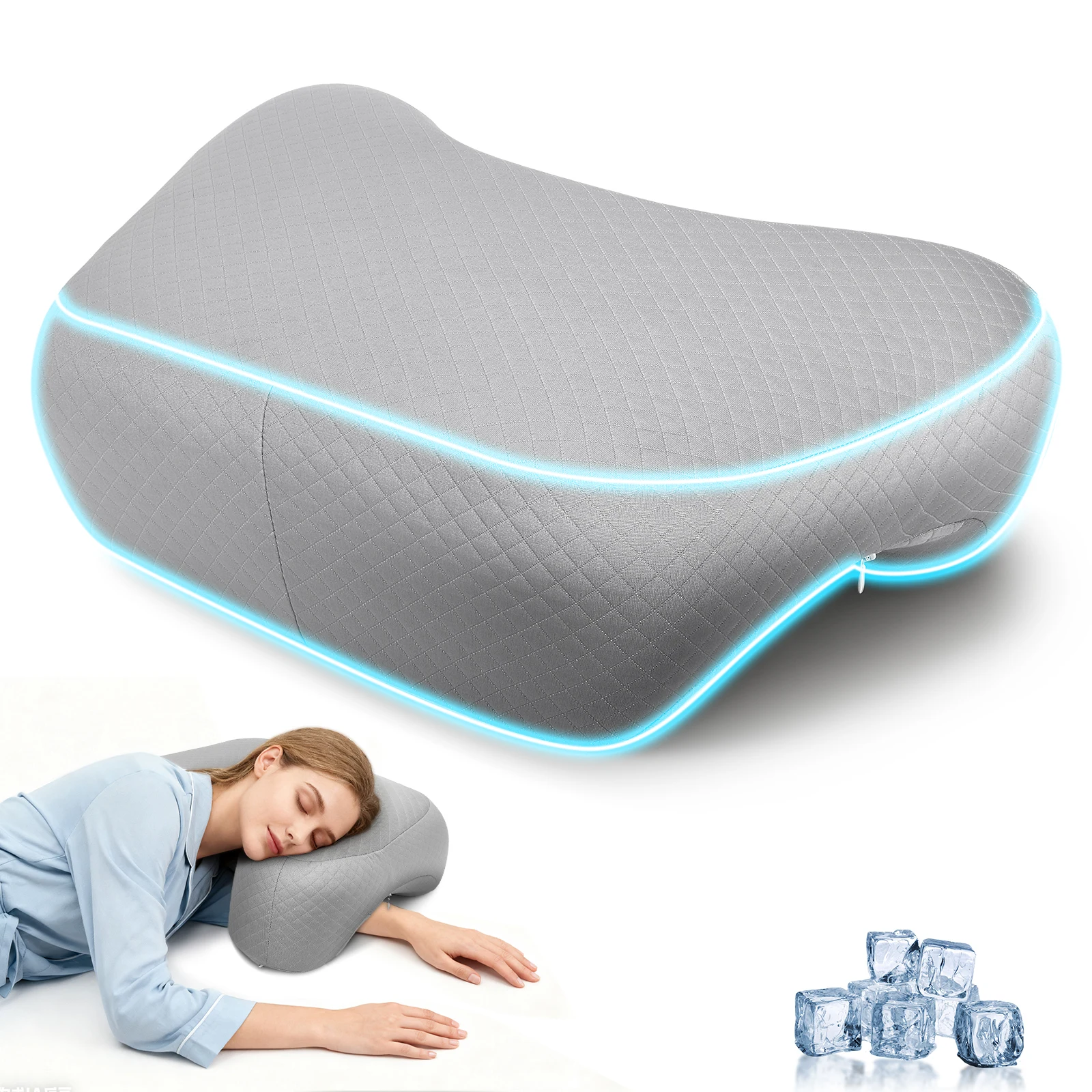 Langsam rückfederndes Memory-Schaum-Nackenstützkissen zur Schmerzlinderung, ergonomisches Schlafkissen, weiches Rücken- und Lendenwirbelstützkissen für Seiten- und Rückenschläfer, Ruhekissen