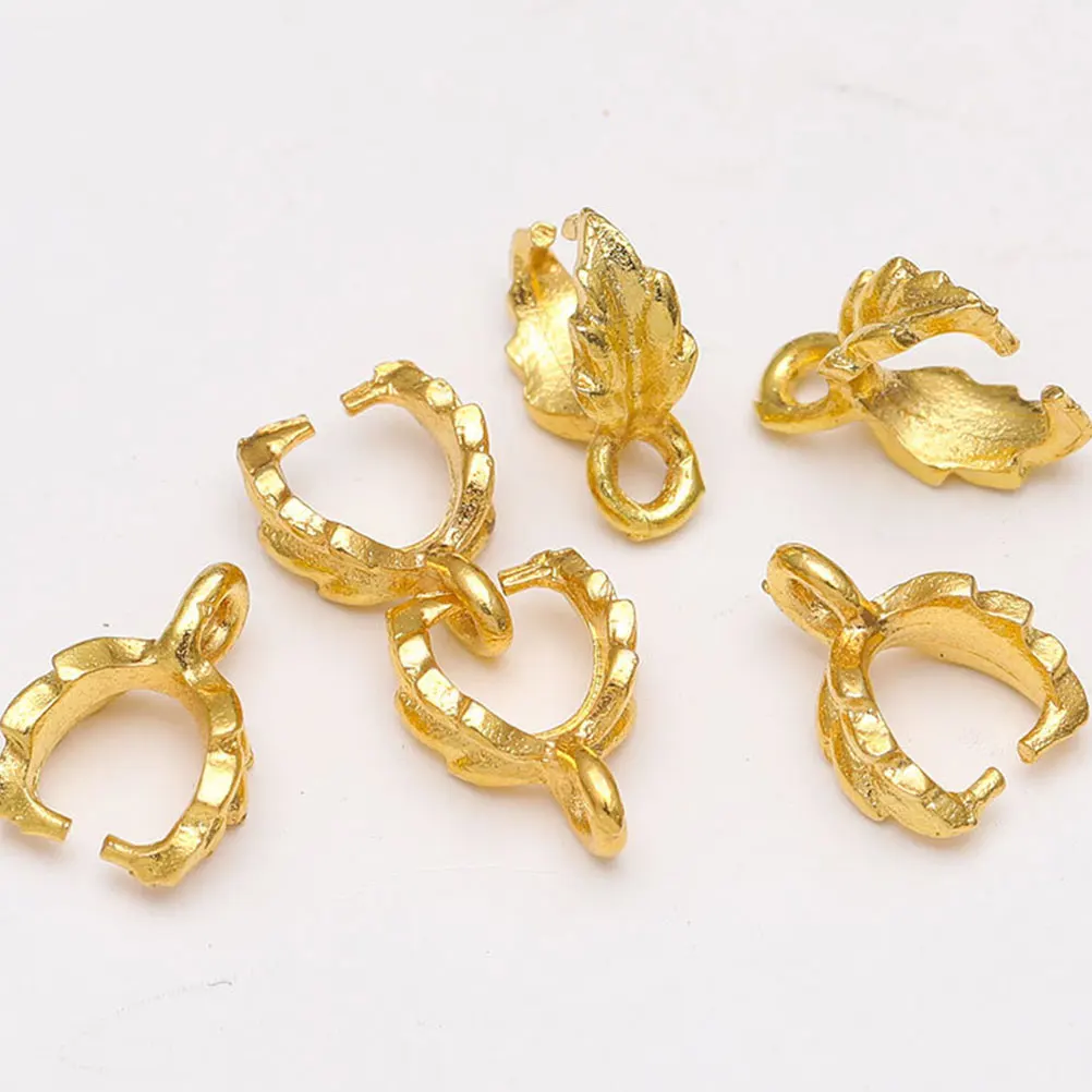 

100 pcs Alloy Pendant Leaf Buckle Shape Hanging Charms For Diy Jewelry Necklace Making Golden Durable Metal Delicate Design