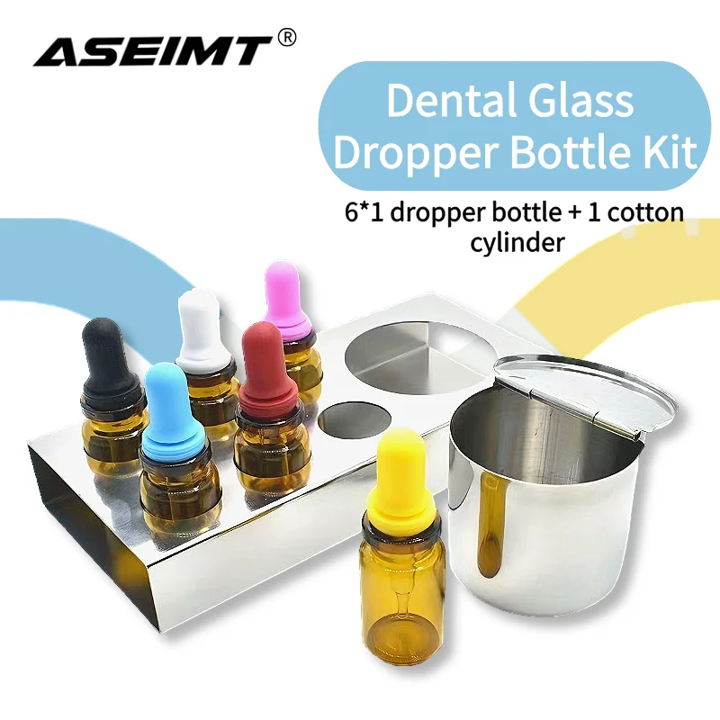 

With Cotton Tank Dental Drop Bottle Liquid Dentistry Dispenser Hygienic Dropper Glass Bottle Essential Oil Small Dropper Tools