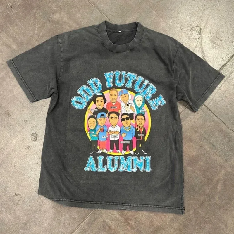 

Уличная винтажная футболка с принтом аниме, старая футболка с короткими рукавами, мужская футболка y2k Goth Harajuku, модная пара, повседневная свободная футболка большого размера