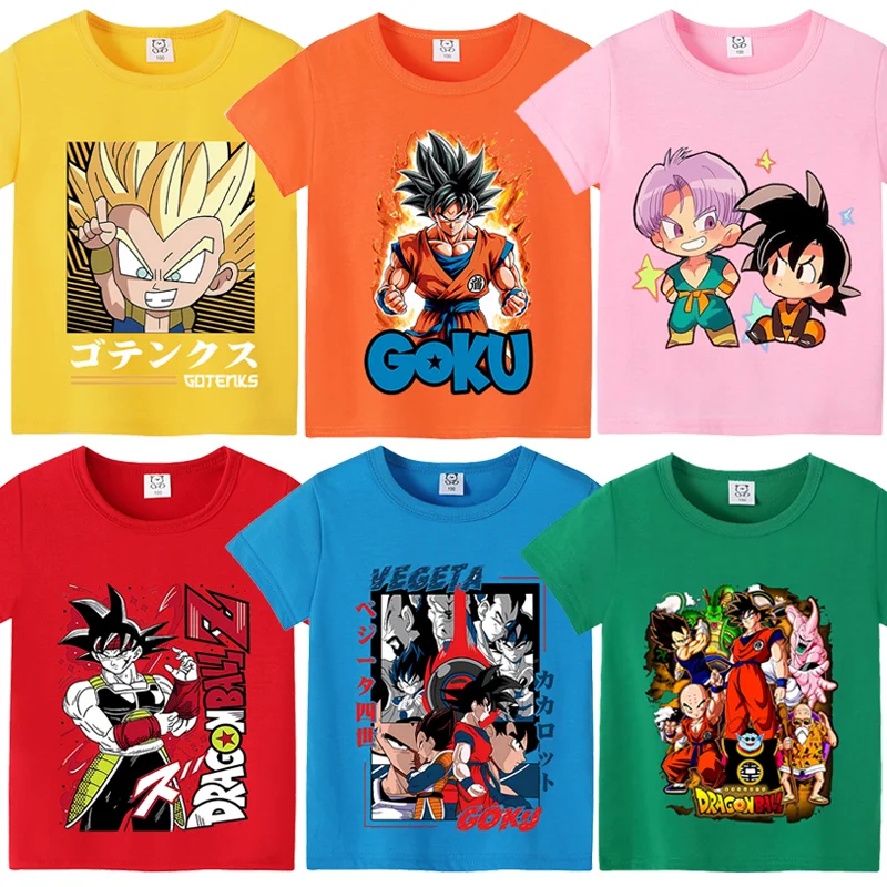 Футболка с принтом Dragon Ball, модная одежда, футболки с принтом аниме Гоку, хлопковая одежда, летние повседневные спортивные топы, подарок на день рождения