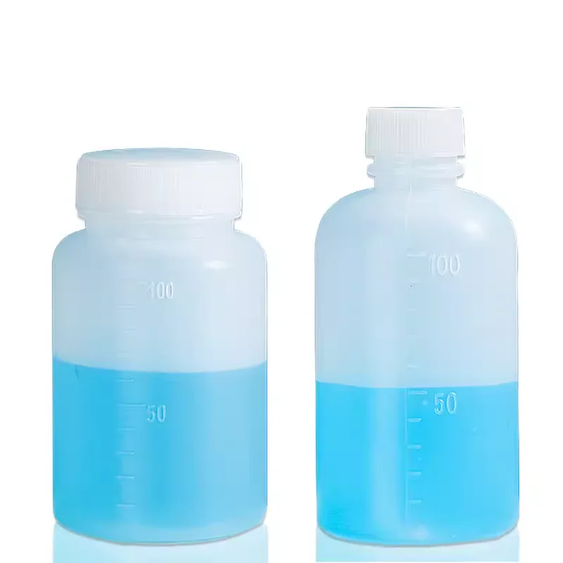 10PCS PE plastic reagent bottle sample bottle large mouth wide mouth bottle laboratory chemical liquid sampling bottle