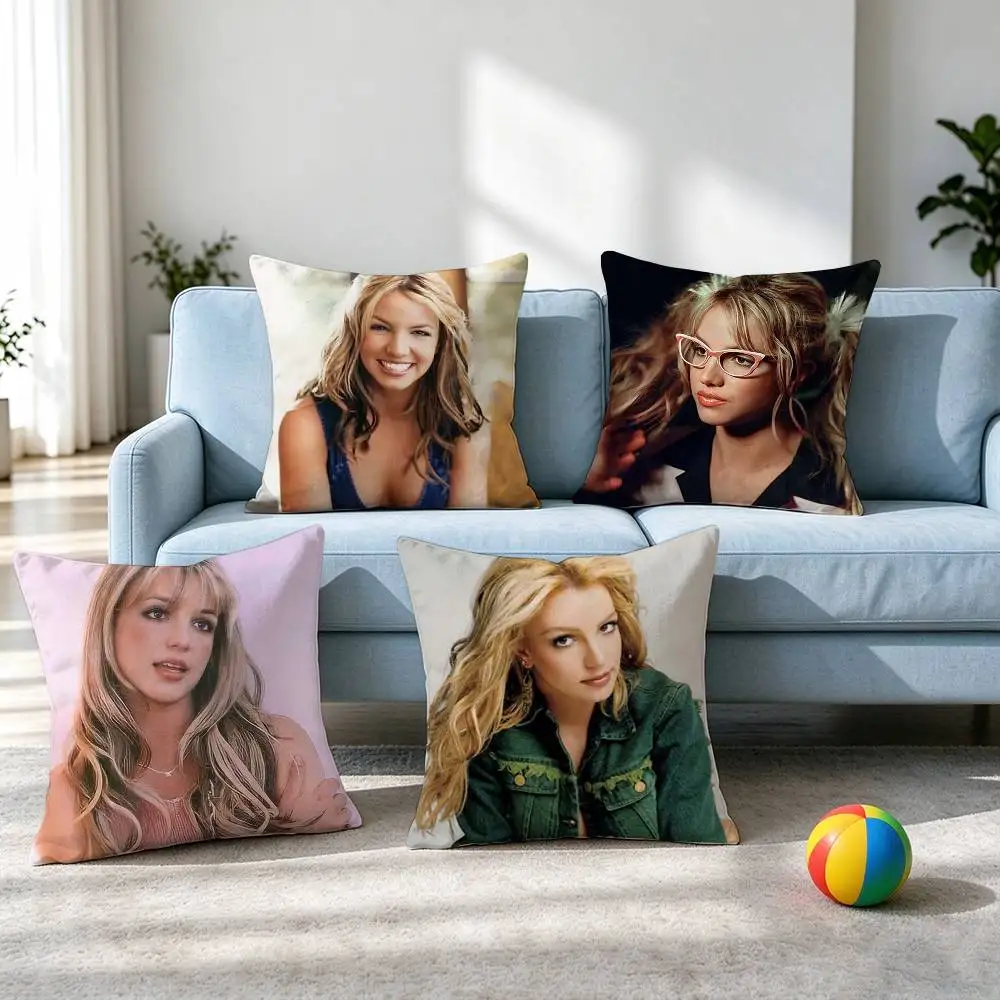 Britney S-Spears Princess of Pop  Pillow Case Square Double-Sided Sofa Cushion Cover Bedroom Bedside Pillow Gift