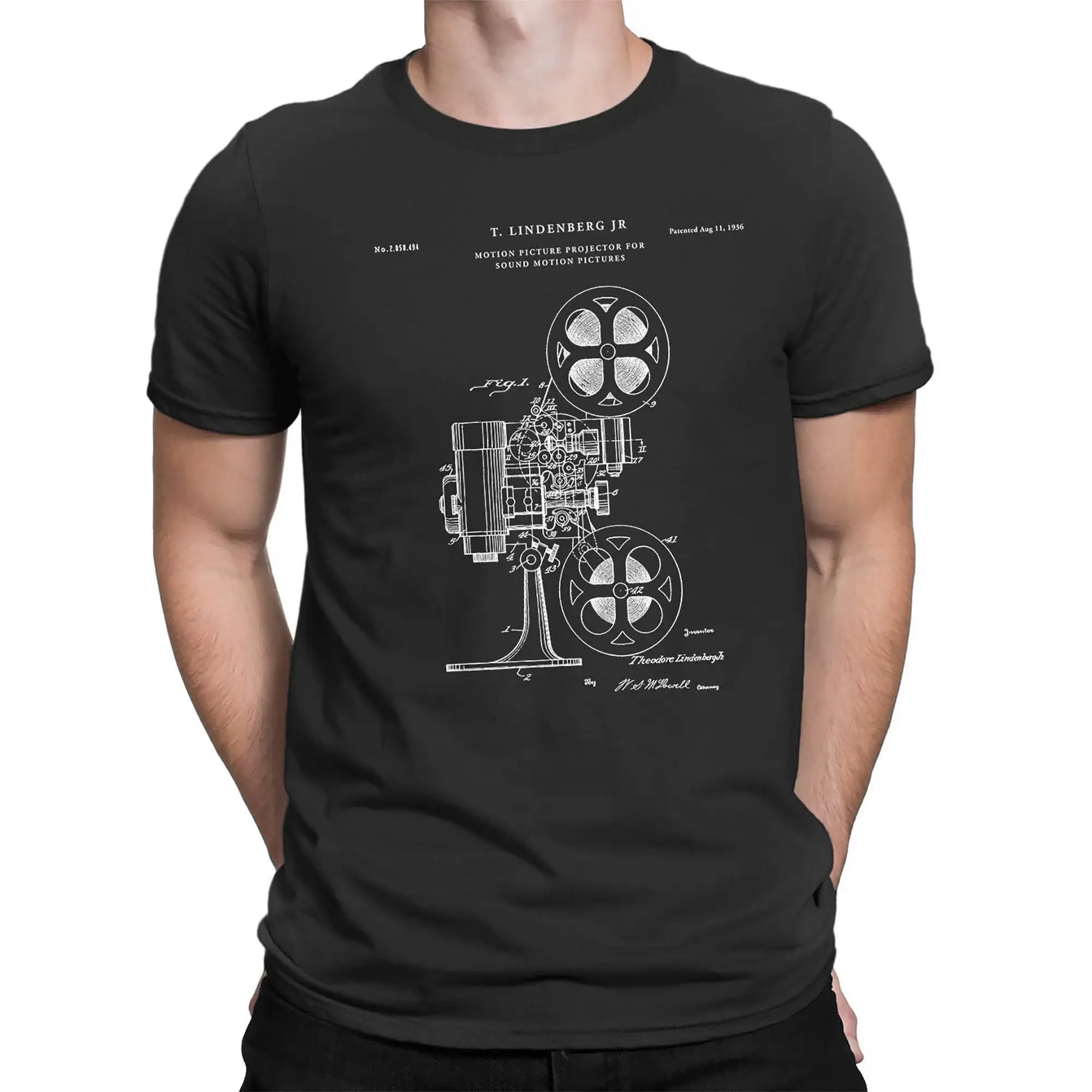 Movie Projector 1933 Patent T Shirt Director Vintage Film Cinema PT291