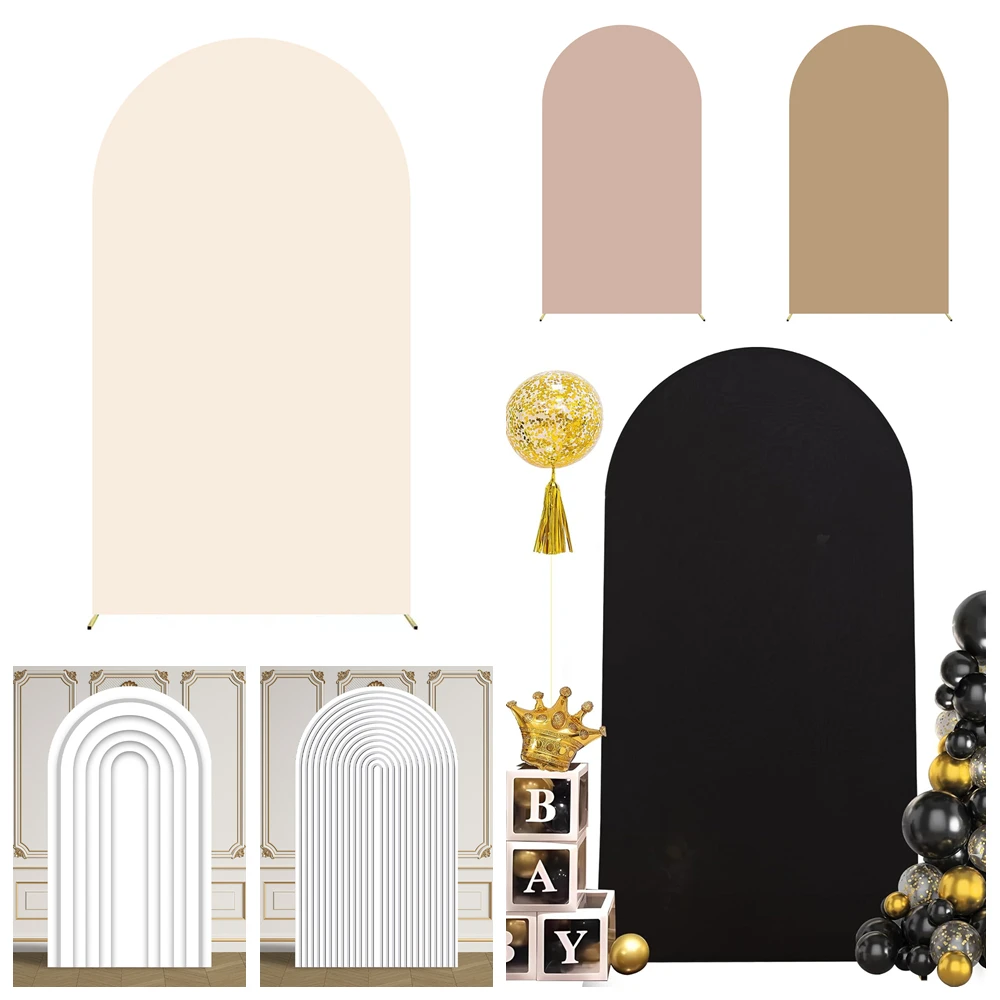 

White Black Arch Cover Backdrop Double-Sided Arch Background Cover Wedding Birthday Baby Shower Party Decortion Photozone Props