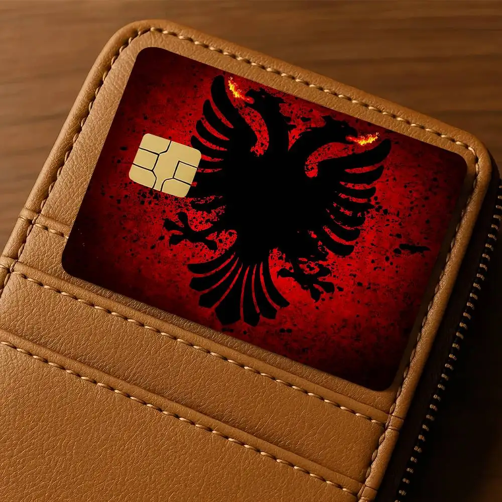 Albania Flag Film Skin Cover For Credit Card Stickers Debit Bank Card Front