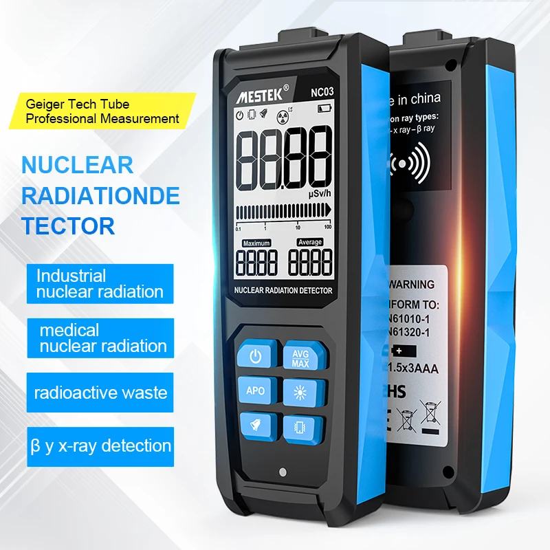 Nuclear Radiation Detector Nuclear Wastewater Mestek Geiger Counter Dosimeter X γ β ray Radioactivity Tester Marble Detector