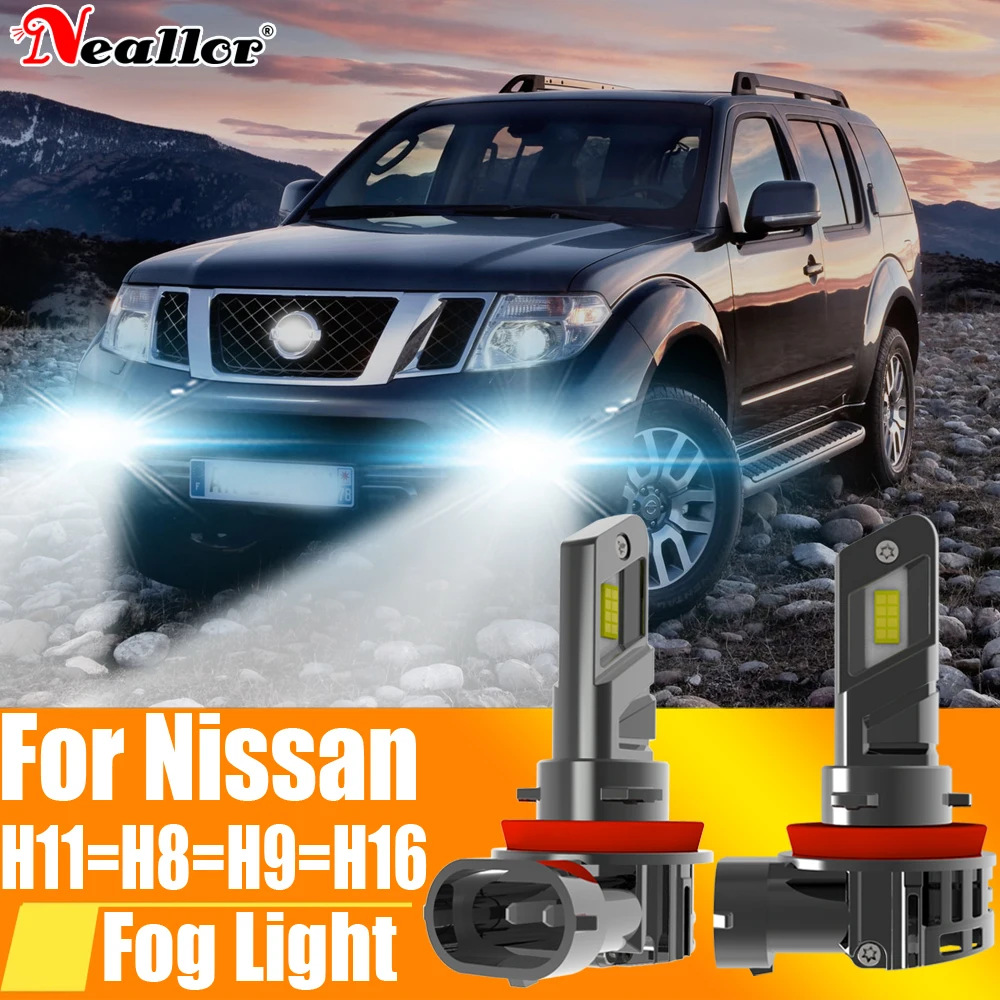 2x H11 H8 Led Fog Light Headlight Canbus H16 H9 Car Bulb Driving Running Lamp 12v 55w For Nissan Qashqai J11 J10 X Trail T32 T31