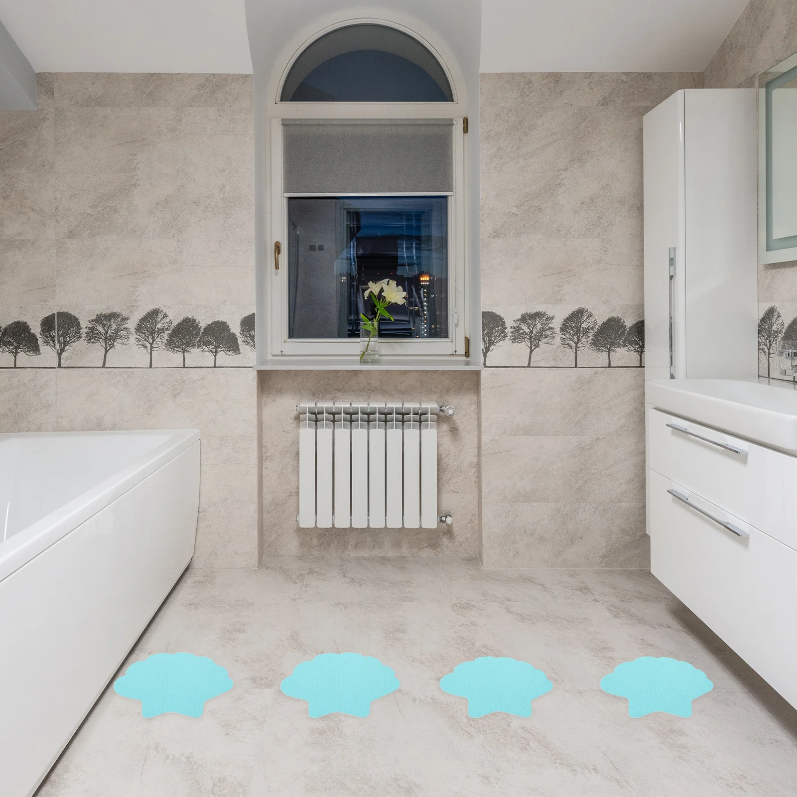 

1Set Anti-Slip Stickers Cute Shell Pattern Self-Adhesive Bathtub Decals for Household Bathroom Wall Shower Stair Nosing Use