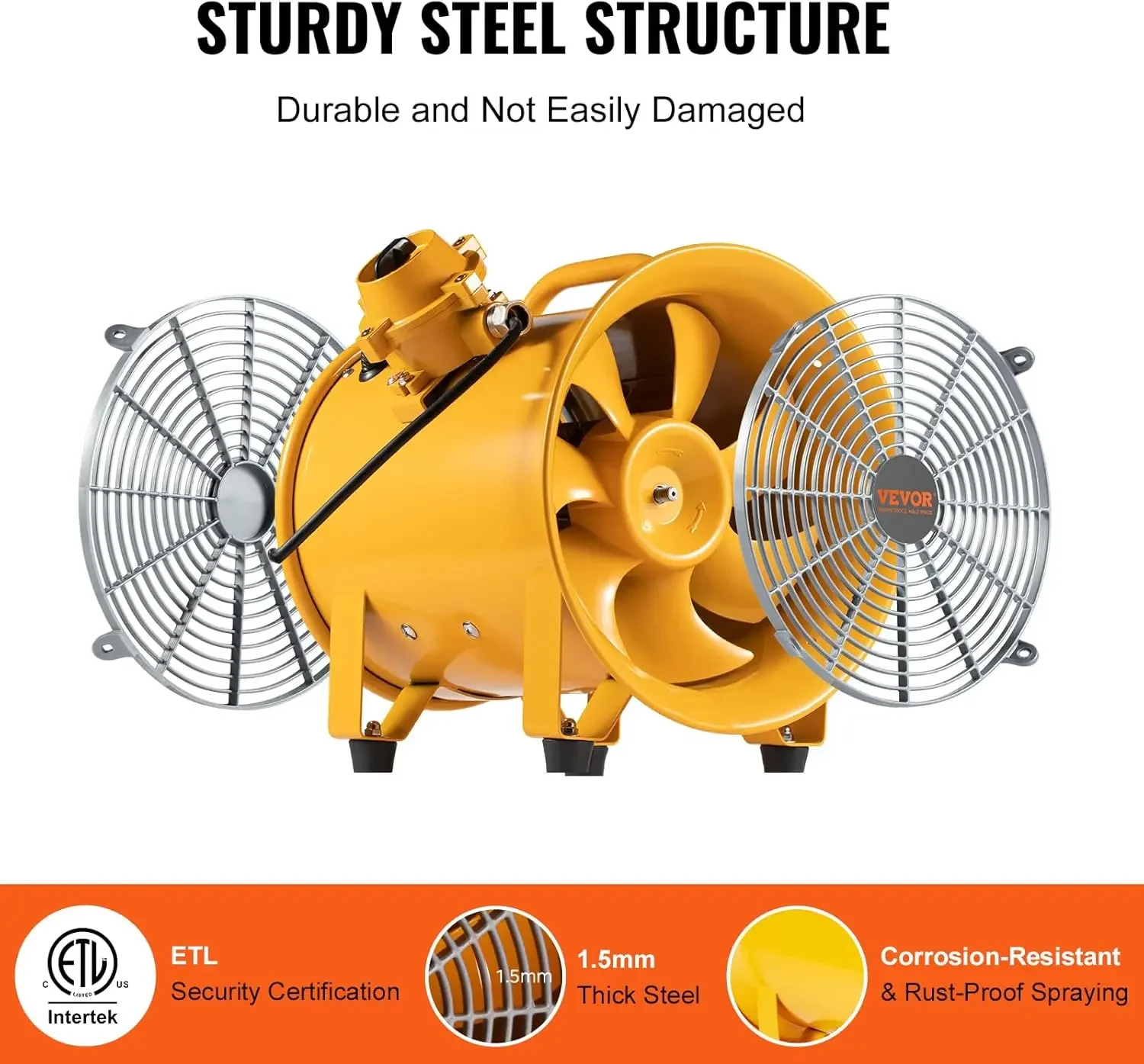 Industrial Portable Ventilator Explosion Proof, 350W 1942CFM High Velocity Air Mover