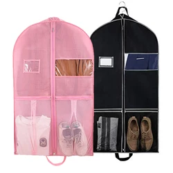 New Non-woven Fabric Breathable Garment Bags Suit Bag for Travel and Storage 43 inches Gusseted Dress Cover Protector for Closet