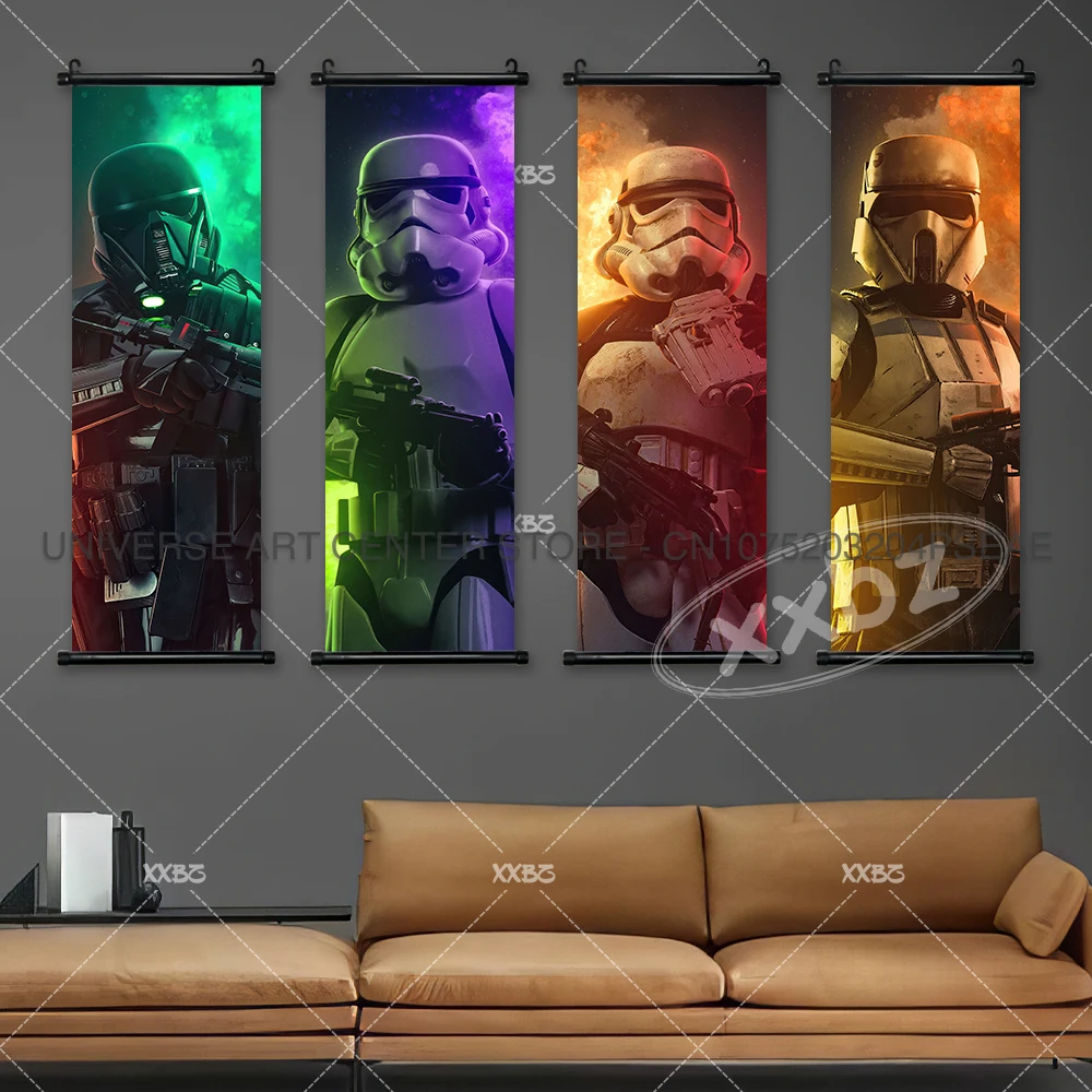 Star Wars Poster Movie Hanging Painting Anakin Skywalker Ben Kenobi Wall Artwork Stormtrooper Scrolls Picture Yoda Home Decor