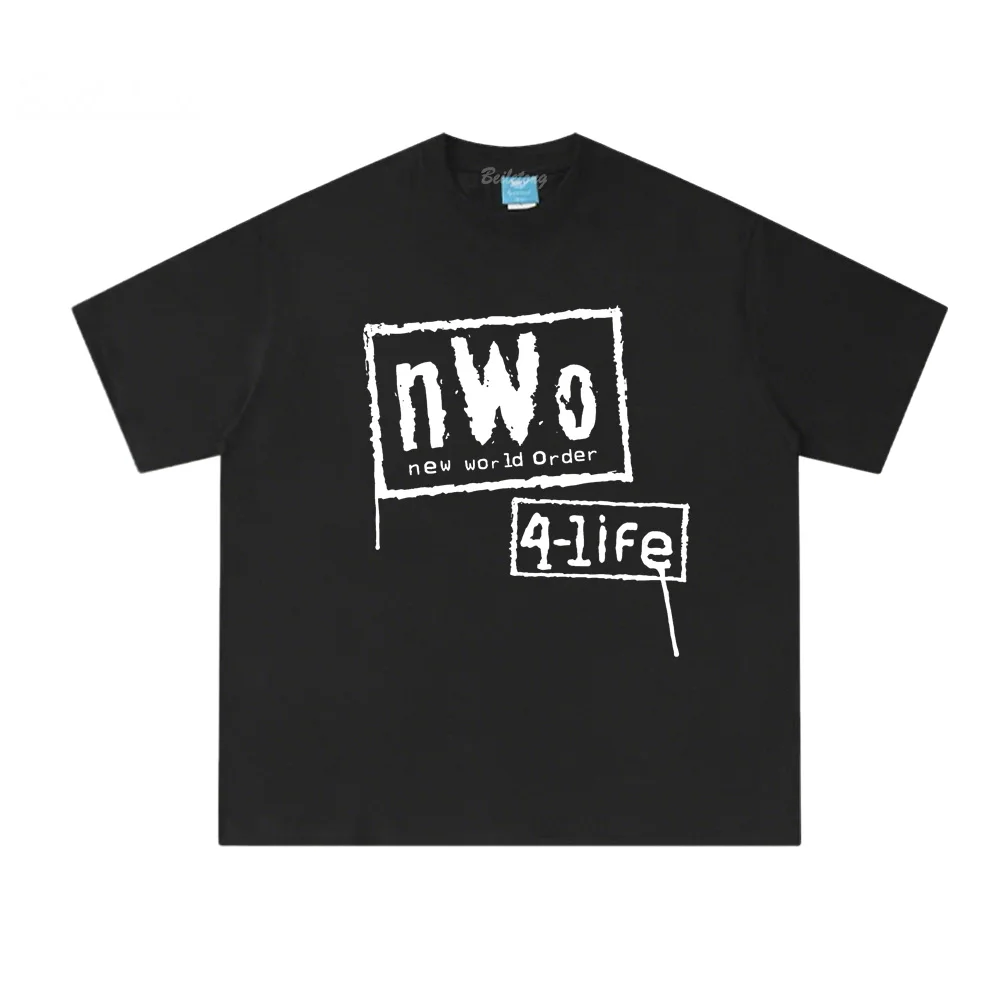 

Nwo 4-Life 2025НОВАЯ футболка из 100% хлопка, футболки в стиле хип-хоп с рукавами, мужская футболка в стиле панк с принтом, готическая уличная одежда, топы высокого качества