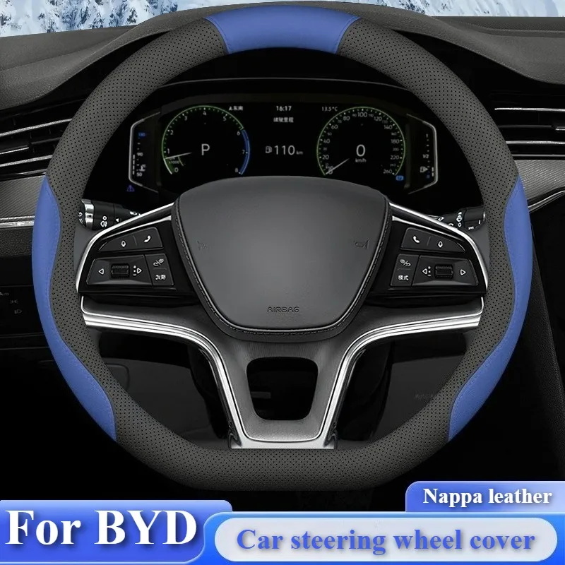 

Premium Leather Car Steering Wheel Cover for BYD ATTO 3 Sealion 6 Dolphin Seal U Seagull Shark 6 BYD Accessories Steering Covers