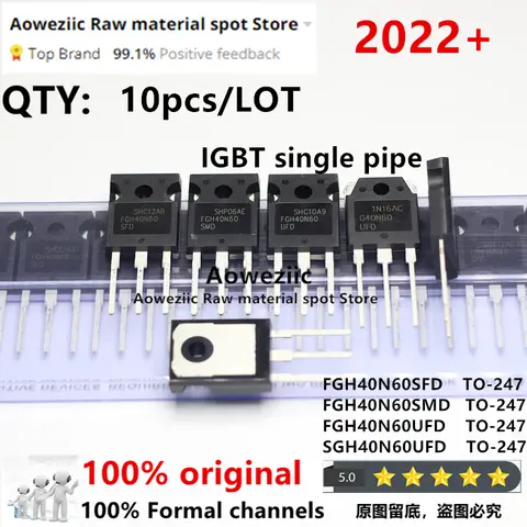 Aoweziic 100 % neues importiertes Original 40N60 FGH40N60 FGH40N60SFD FGH40N60SMD FGH40N60UFD SGH40N60UFD G40N60 TO-247 IGBT-Transistor