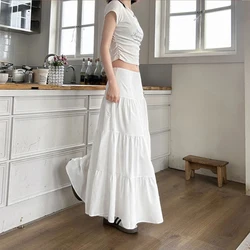 Womens New Style White Skirt High Waist Slimming Fashion Versatile Long Skirt