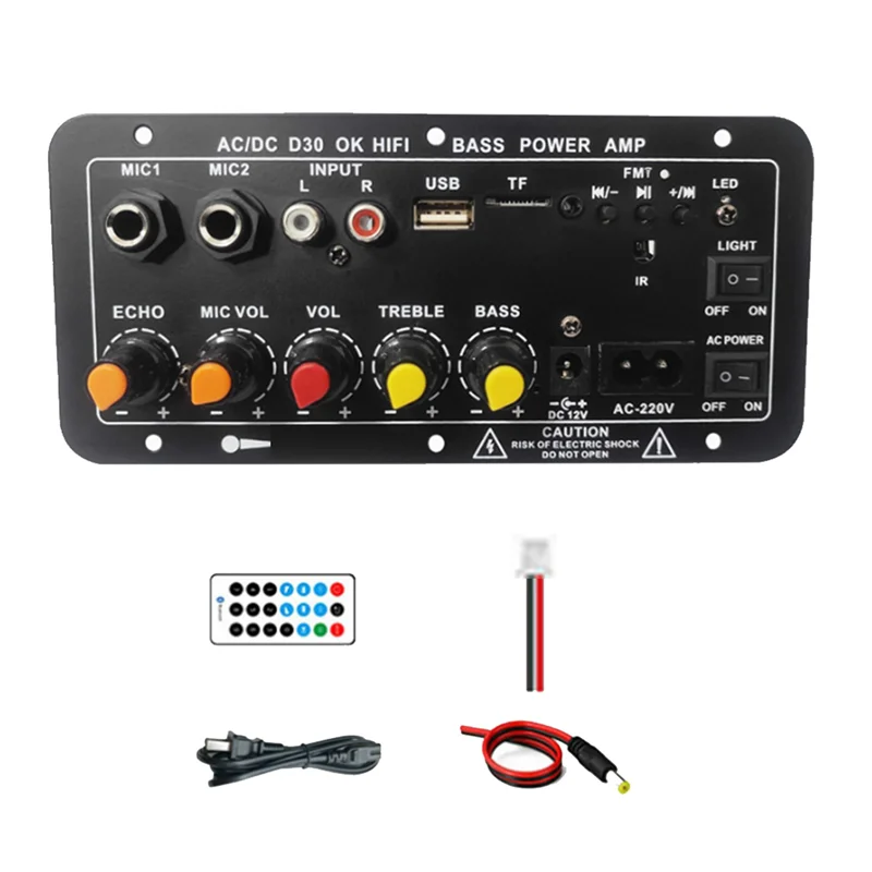 Pop D30 Car 12V-24V Amplifier Board Car Bluetooth Audio Amplifiers With Treble And Bass Control EU Plug Durable
