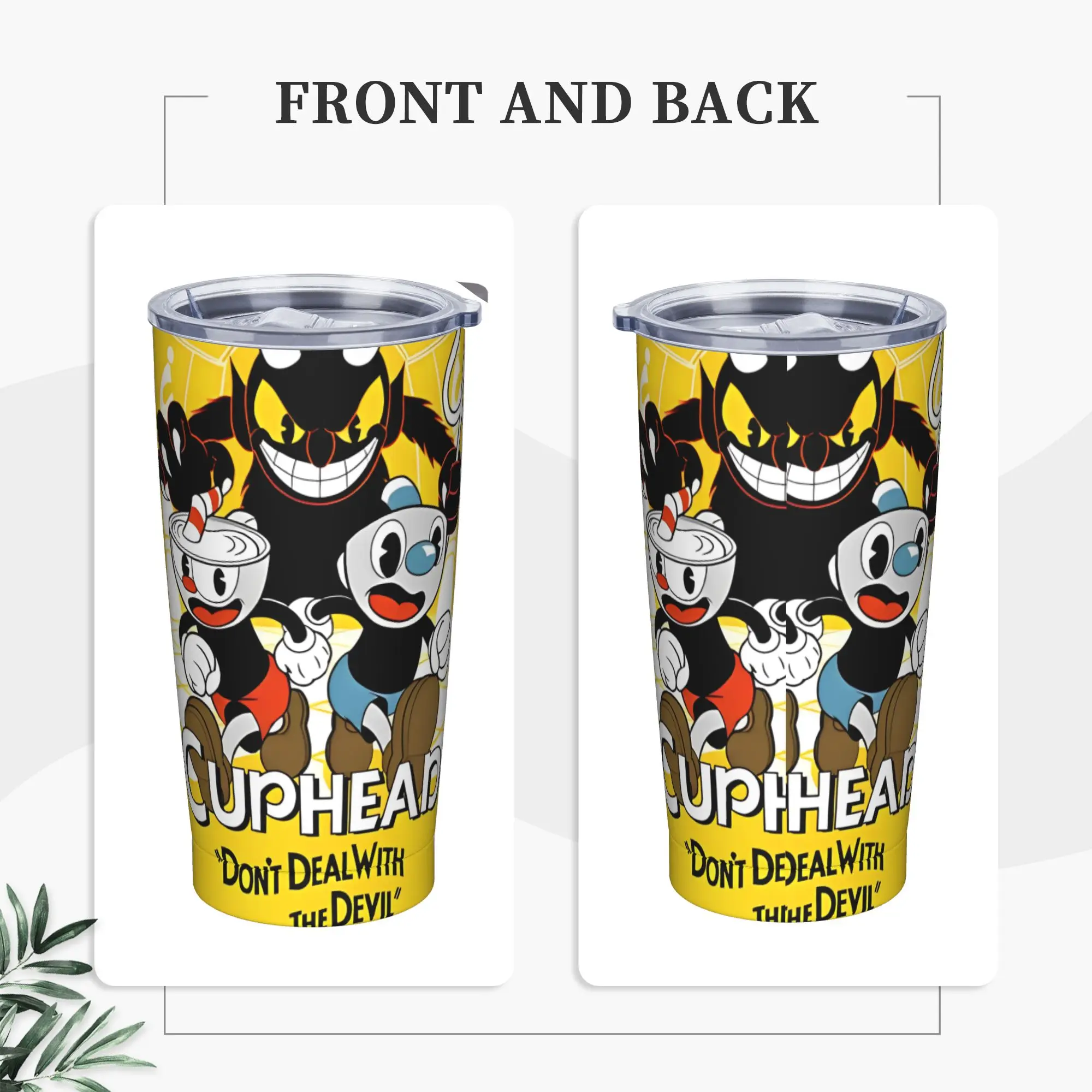 The Cuphead Don't Deal with the Devil Tumbler Vacuum Insulated  Thermal Cup Vacuum Flask Double Wall Mugs Spill Proof, 20oz