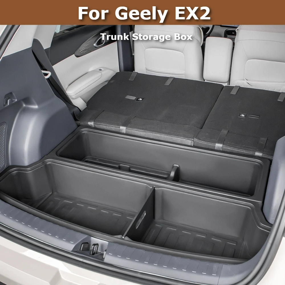 Für Geely EX2 Proton e.MAS 5 Geome ABS Kofferraum-Organizer mit verstecktem Fach und Heckklappendeckel-Trennwand