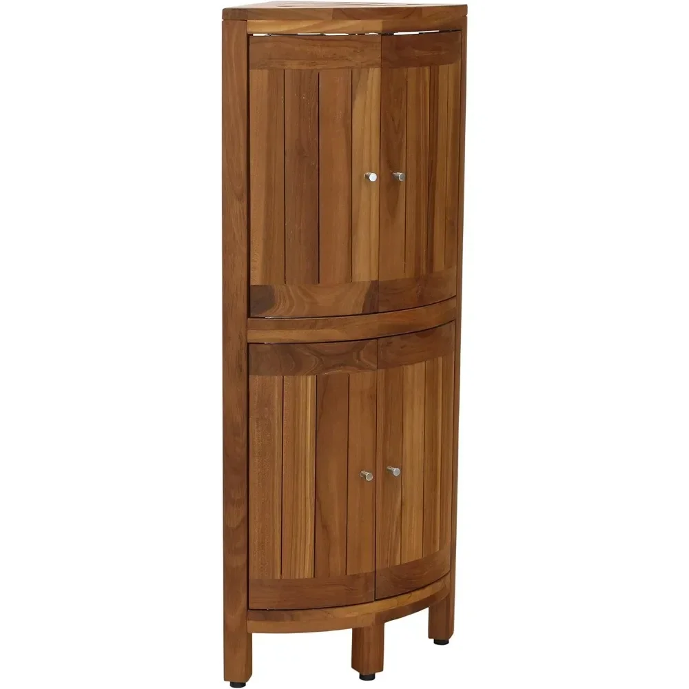 

The Original Corner， The Original Kai Corner 3 Shelf Corner Stand with Square Legs & Front Facing Doors