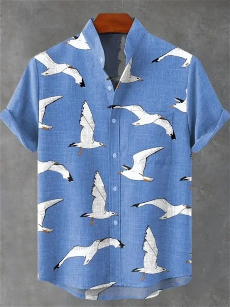 

3D Printed Hawaiian Shirt Men's Summer Street Short sleeved Top Linen