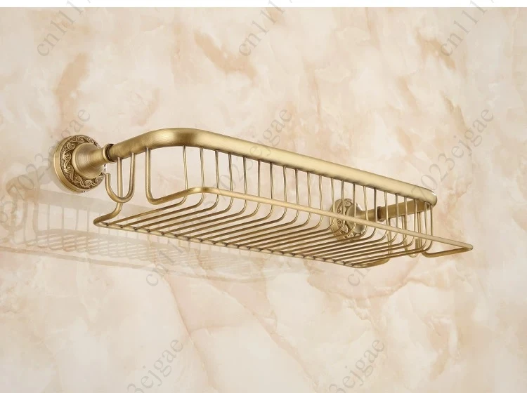 Antique Bronze Brass Wall Mounted Bathroom Soap Basket Bathroom Shower Shelf Shampoo Holder Shelves Storage Shelf Rack