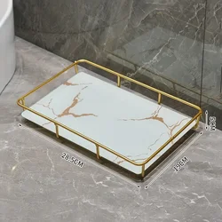 New Light Luxury Style Bathroom Toilet Washbasin Cosmetic Box Storage Rack Storage Rack Washbasin Desktop Tray Storage Items