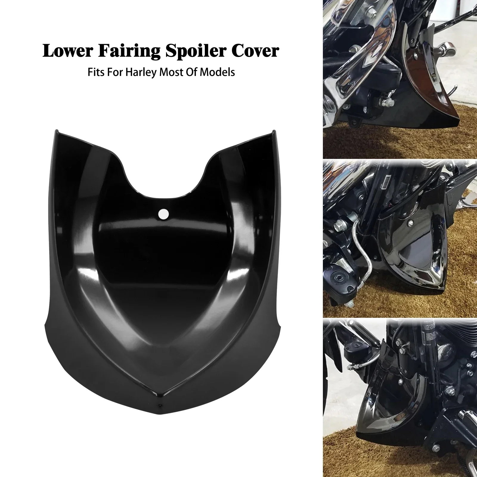 Motorcycle Black Universal Front Lower Chin Spoiler Fairing For Harley Touring Road King 96-2017 Softail Fat Boy Dyna VROD 04-17