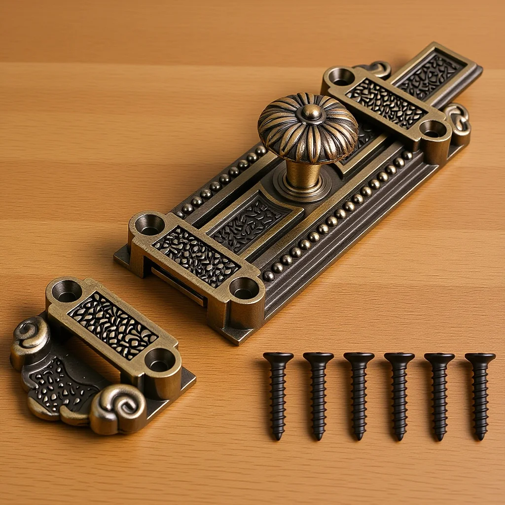 

1Pcs Zinc Alloy Vintage Door Latch Lock Style Security Sliding Bolt Rustproof for Bathroom Gate Door Window