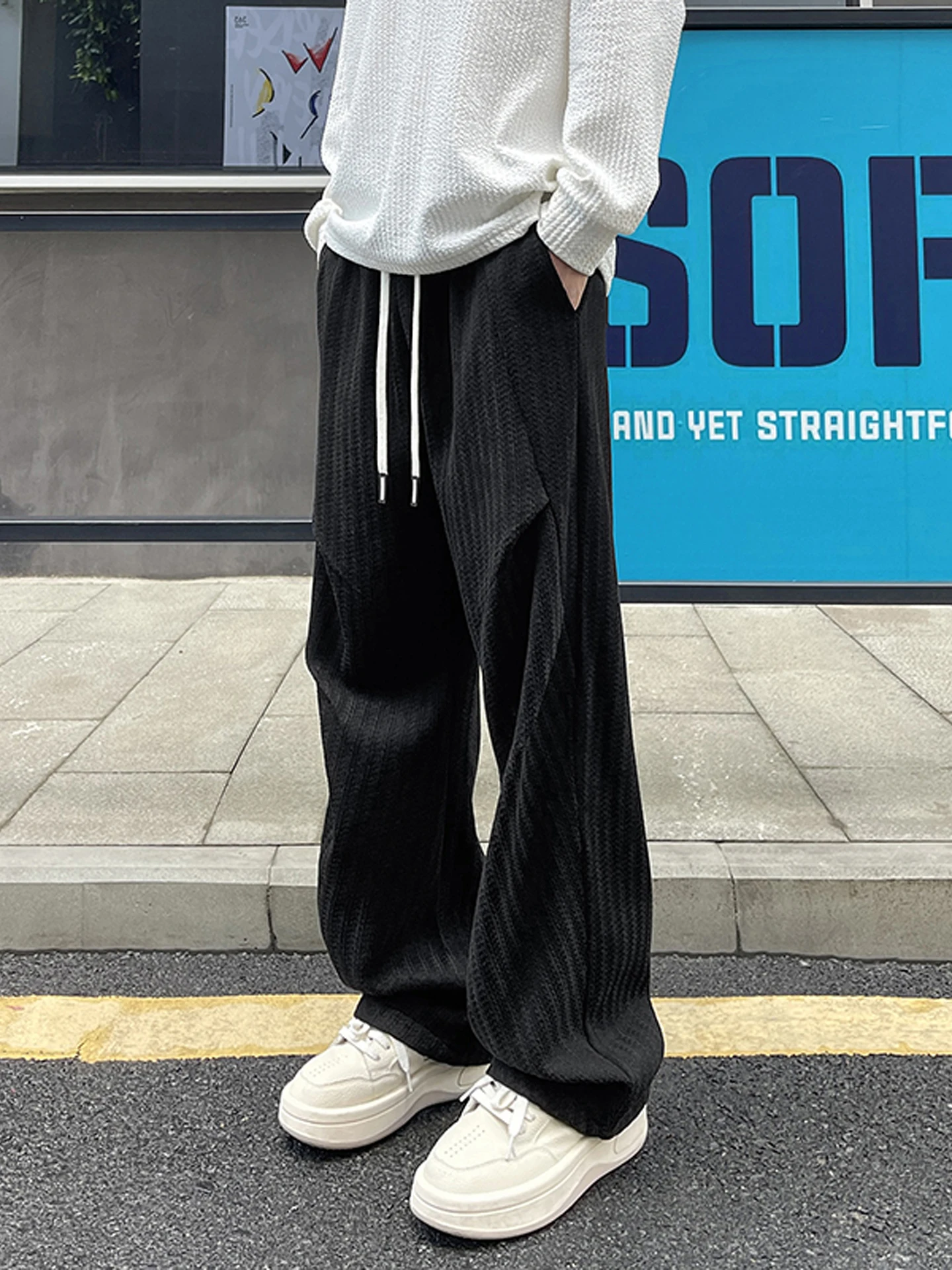 

Thiened Fibone Pattern Workwear Paratrooper Pants Men's Autumn Winter Loose Straight Casual Trousers New 2025 Wide Leg