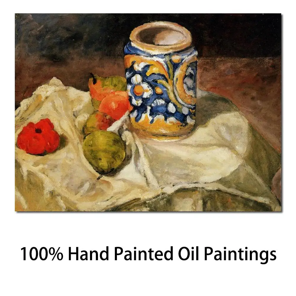 

Famous Arts Reproduction Still Life with Italian Earthenware Jar Paul Cezanne Paintings High Quality Hand Painted