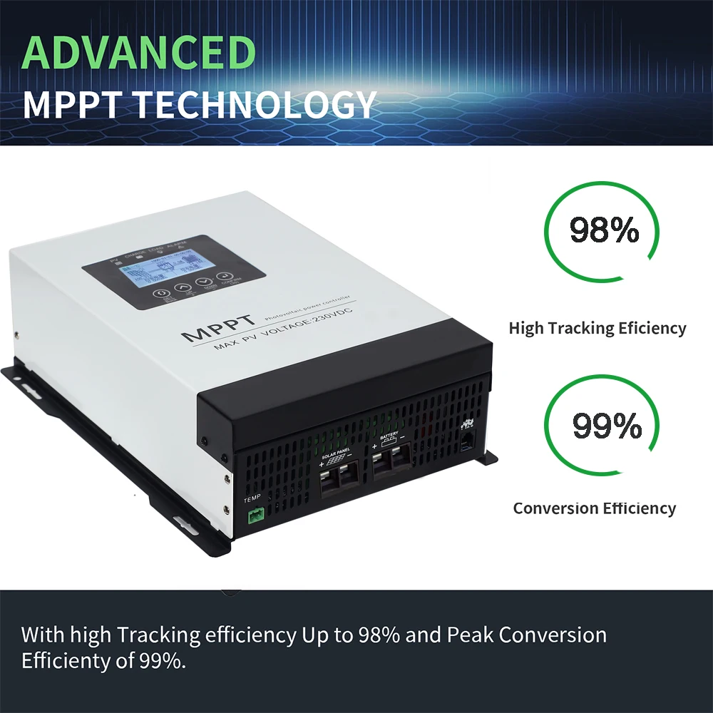 MPPT 30A 100A 120A 230VDC Solar Charge Controller With LCD DISPLAY RS485 interface For 12V 24V 48V 60V 72V 96V Home Solar System