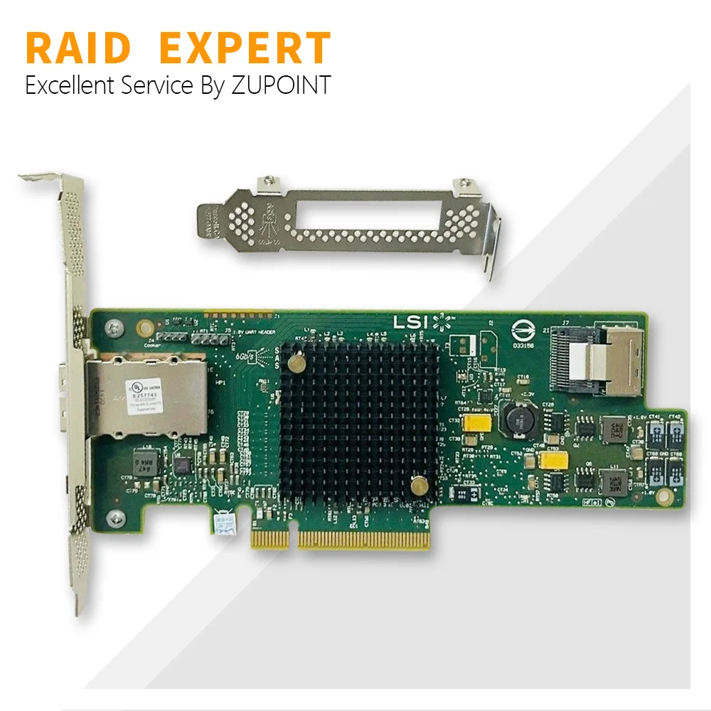 

Плата RAID контроллера ZUPOINT LSI 9207-4i4e, SAS SATA HBA 6 Гбит/с, PCI-E 3,0 P20, Расширительная карта IT-режима для ZFS frenas unRAID