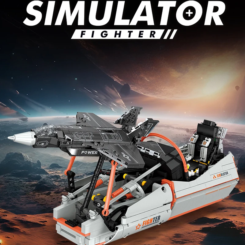 

NEW Fighter Simulator Bricks Model Air Plane With Bracket Assemble Building Blocks Set Toys Gifts Technological Ornament