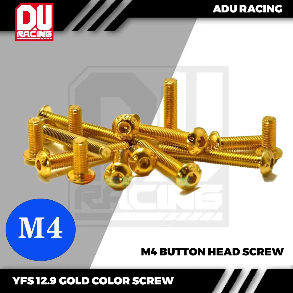 ADU RACING YFS 12.9 CLASS GOLD COLOR M4 BUTTON HEAD SCREW