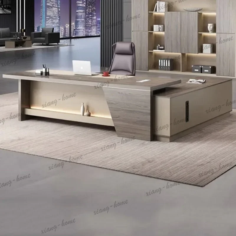 Modern Computer Office Desk Wooden Standing Executive Decoration Office Desk Organizers Aesthetic