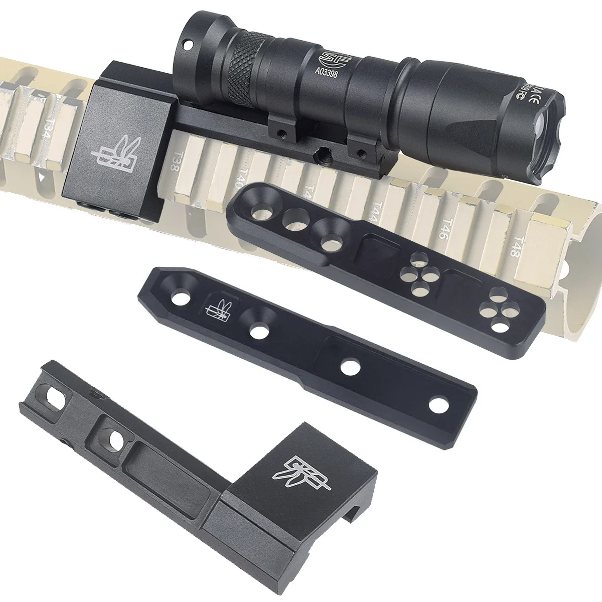 Thorntail Metal Adaptive Light Mount Base Fit Picatinny Rail For SureFire M300 M600 Airsoft Rifle Gun Scout Flashlight