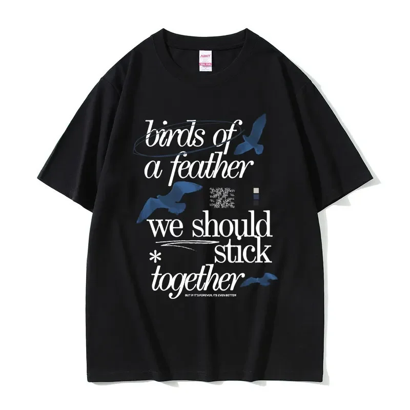 

Summer men's Birds of A Feather printed T-shirt 100% pure cotton casual top Hip Hop trendy style Harajuku clothing