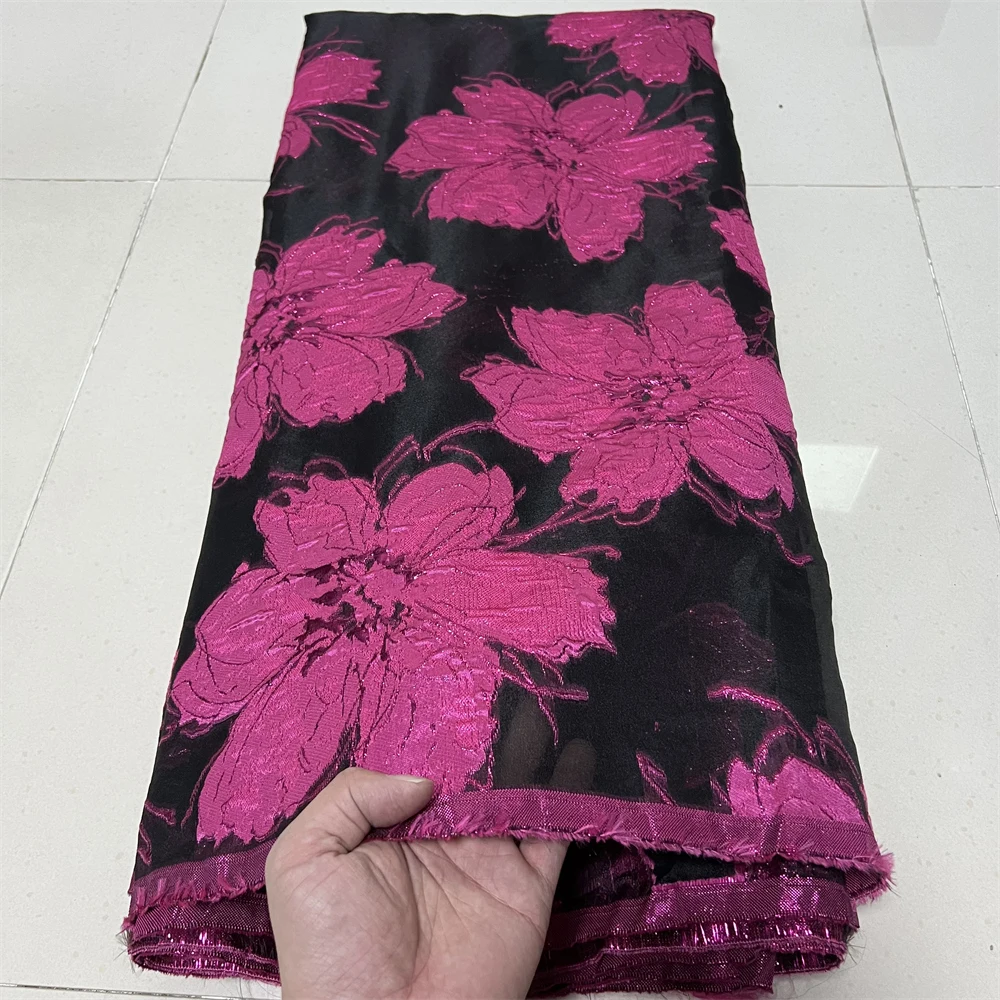 

Африканский нигерийский высококачественный тюль, кружевная ткань, органза, вышивка, гипюр для вечернего платья, жаккардовое свадебное платье, 5 ярдов, YXZ176