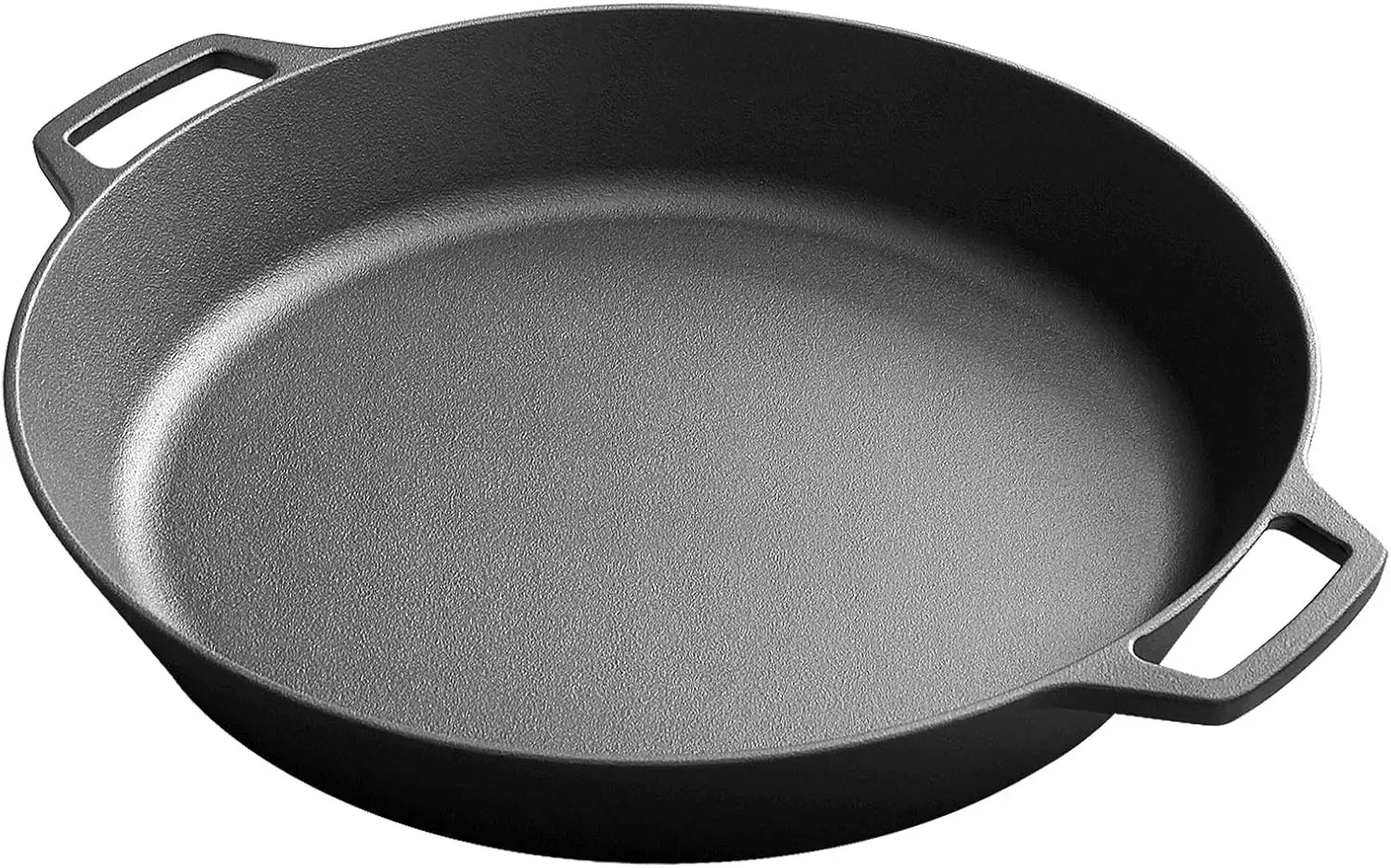 

17 Inch Pre-Seasoned Cast Iron Skillet, Dual Handle Camping Frying Pan, Pizza Pan, Use for Grill, Stovetop, Induction, Oven Safe
