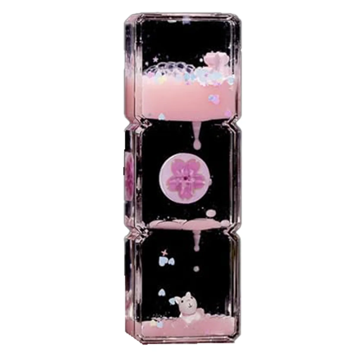 

The New Mini Cartoons Liquid Hourglass, Hourglass for Kids, Cartoon Hourglass Toy, Office/Home Desktop Decoration Pink