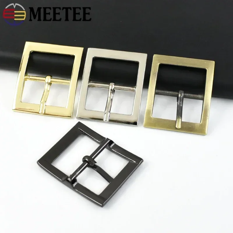 Meetee 5/10Pcs Metal Pin Buckle 16/19/25/32/38mm Bag Strap Clasp Webbing Adjuster Hook Belt Buckles DIY Hardware Accessories