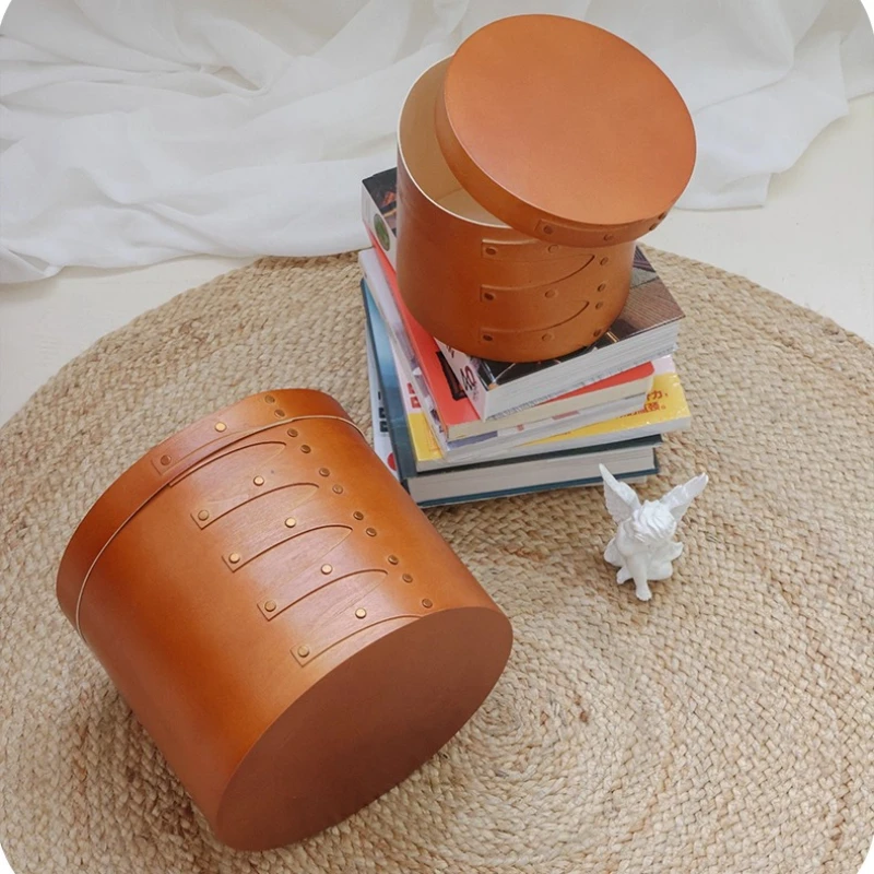 ヴィンテージ木製収納チェスト 日本の装飾ビン 蓋付き 大容量 ホームストレージ ミッドセンチュリーモダン 雑貨オーガナイザー