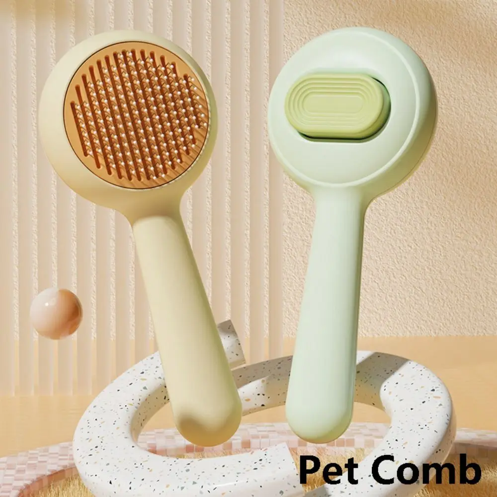 Massage Pet Needle Comb Cute Hair Removal One Click Pet Self Cleaning Comb Anti Knotting Flexible Hair Brush Cats and Dogs