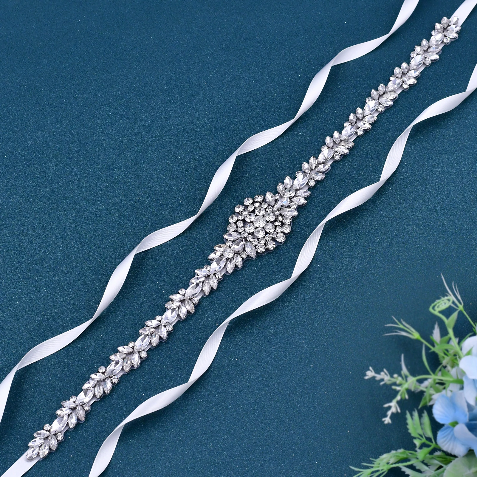 Rhinestones Bridal Belt with Diamond and Crystal: Wedding Dress Accessory, Wedding Sash for the Ultimate Elegance S124