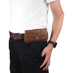 Leather Magnetic Phone Belt Clip Case Holder Men Waist Bag For iPhone 16 15 14 Pro Max 13 12 11 XS XR 7 Plus Holster Pouch Cover