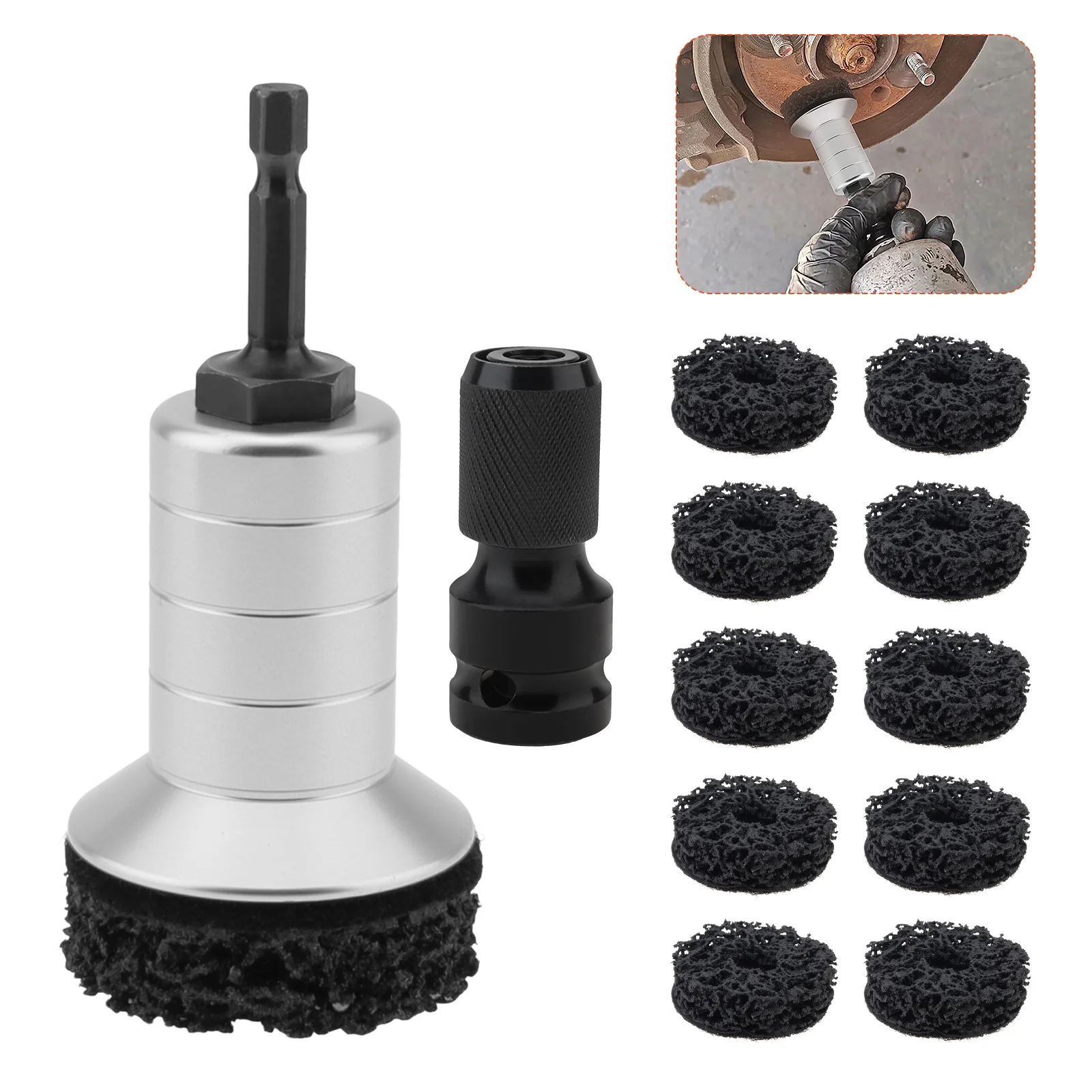 

Auto Wheel Hub Brush Car Wheel Stud Cleaner Grinder Quick Rust Removal Polishing Tool for Electric Drill 1/2 inch Impact Wrench